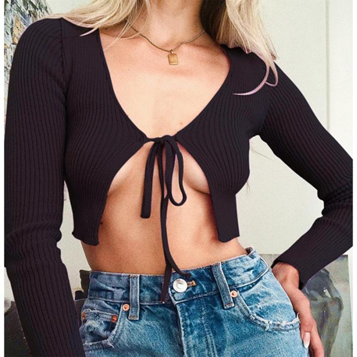 Oriental-beauty Ladies Front Tie Up Cropped Bolero Shrug Womens