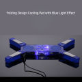 HXSJ Dr-2008 Lapt-op Cooling Pad FO-lding Portable Cooling Pad Usb Powered With Single 60Mm Led Blue Fan/Speaker Cooling Stand Blue.