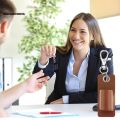 Portable - Lanyard Pen Holder Keychain - Faux PU Leather - Retro - Pen Protector Keyring - Business, Organizer Accessories Gift For Man - Anti-lost. 