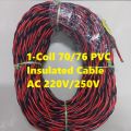 1-Coil Non-Sheathed 70/76 PVC Insulated AC 220v Single Core Mixed Cables Wire For Electrical AC Line Power Supply Powerpoints Switches & Savers. 