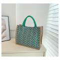 Summer Tote bags Trendy Top handle Flower print Burlap tote bags Eco-friendly Portable Linen tote bags for Shopping Travel Picnic Daily use Fashion accessory. 