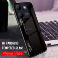 For Infinix Smart 7 Case Gradient Phone Back Hard Glass Cover. 