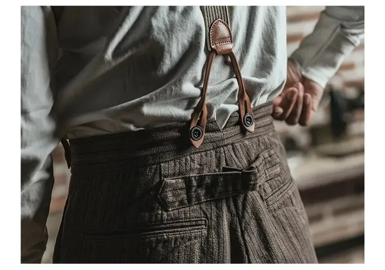 Bronson 1920s Pinstripes Working Class Pants Men Vintage Gentlemen