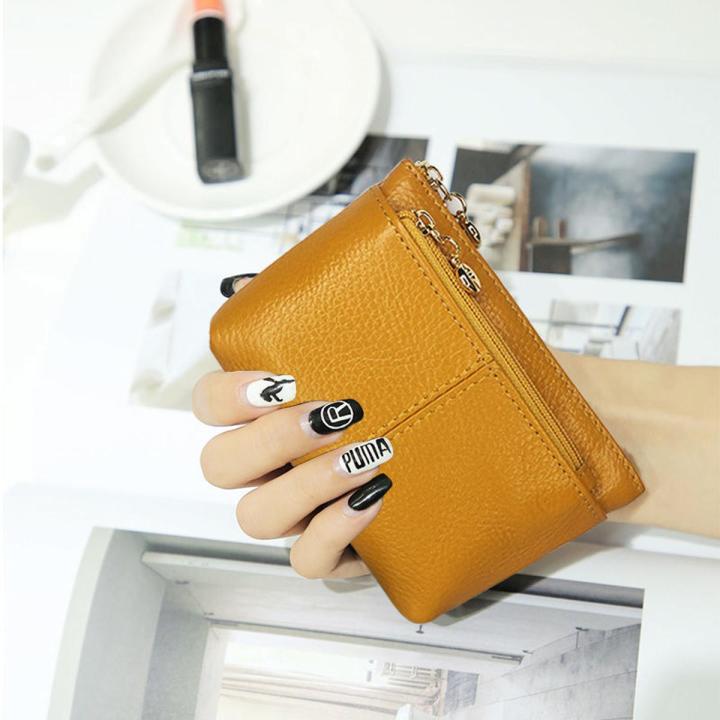 【ALLGOOD】 Leather Coins Bag for Women Fashion Small Wallet Cards Pouch Key Chain Purse