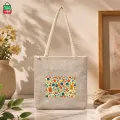 Tag Lifestyle Eco Friendly Fashionable Jute Tote Bag Shopping Bag/College/University Bag, Tote Bag, Jute Bag with Zipper. 