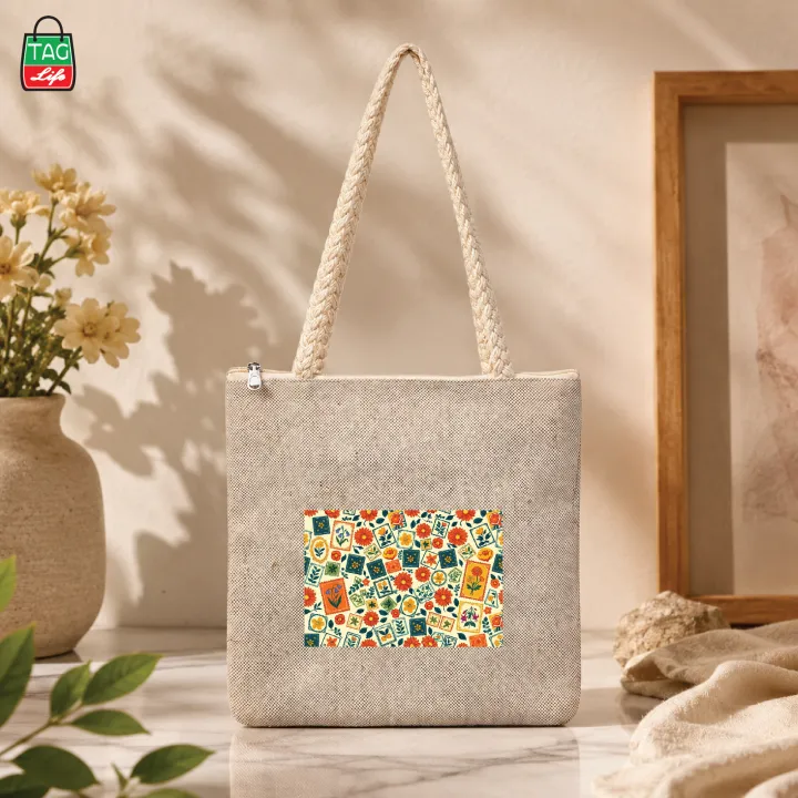 Tag%20Lifestyle%20Eco%20Friendly%20Fashionable%20Jute%20Tote%20Bag%20Shopping%20Bag/College/University%20Bag,%20Tote%20Bag,%20Jute%20Bag%20with%20Zipper%20-%20Image%204
