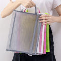 A4 double-layer transparent mesh document bag, hand zipper bag, conference information file bag, student storage bag, printing.