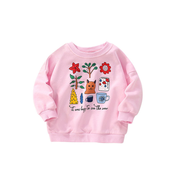 Malwee%20Girls'%20Sweatshirt%20Autumn%20Clothes%20New%20European%20and%20American%20Small%20and%20Medium-sized%20Kids%20Printed%20Pullover%20Kids%20Tops%20-%20Image%205