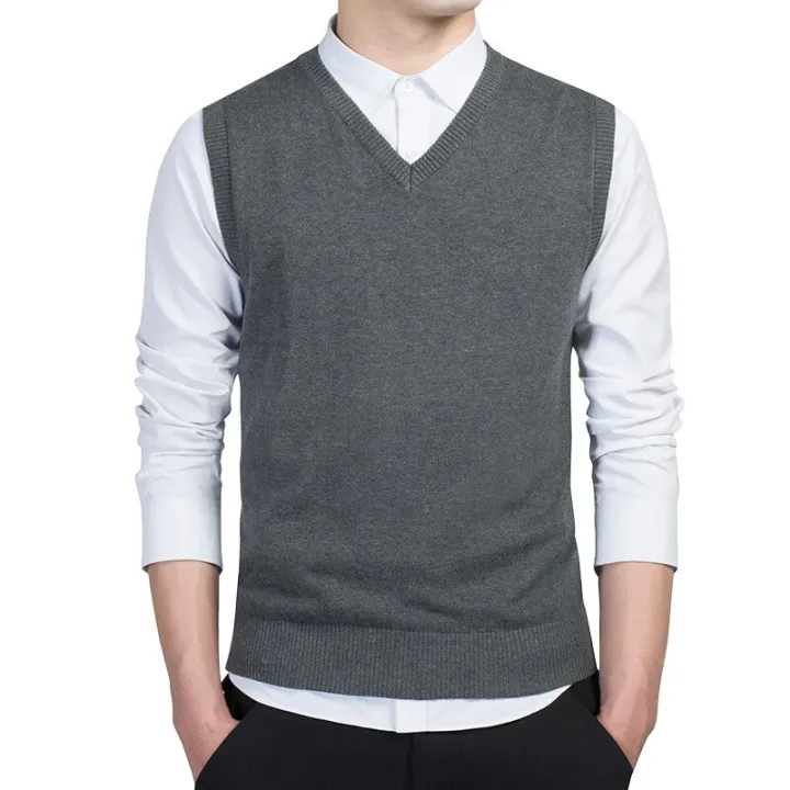 Spring%20Autumn%20Winter%20Solid%20Color%20Sweater%20Men's%20V-neck%20Bottoming%20Knitting%20Knitted%20Sweater%20Sleeveless%20Pullover%20Vest%20Sweater%20Men%20-%20Image%207