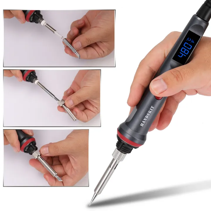 KOGEEK%20HANDSKIT%2090W%20L-ED%20Digital%20Soldering%20Iron%20Set%20Adjustable%20Temperature%20Electric%20Soldering%20Iron%204%20Wire%20Core%20Welding%20Tools%20with%20Automatic%20Sleep%20-%20Image%208