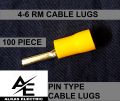 Cable Lug 4-6 Rm Terminal pin type Lugs insulated Connector Clip 4-6 Rm Copper 100 Piece Pack.