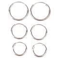 3 Pair/Set Fashion Women Girl Simple Round Circle Small Ear Stud Earring ANLAN. 