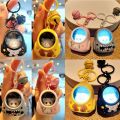 Creative Gift with Ring Bell Backpack Lights Key Chain Cute Key Ring Ornaments Cartoon Kawaii Keychain Yellow Color Cat Pattern Bag Pendants Keyring. 