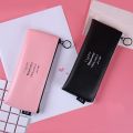 Cute Pink pencil case for girls Kawaii Black white Dot Pu Leather Pen Bag Stationery Pouch Office School Supplies Zakka escolar.