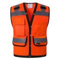 Hi Vis Safety Vest Orange Reflective Work Vest for Warehouse Construction Supervisor Working Clothes.