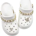 Cute Bear Acrylic croc Chain Pearl jibitz Chain Set for Women DIY Shoe Charms Pin Accessories Decorations. 