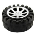 2.9*47mm Mini Toy Car Wheels DIY Model Plastic Wheel Miniature Tires Black Tyres Assembled Robot Parts Drop Handmade Accessories. 