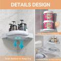 Space-saving Shower caddy corner Convenient Durable 360 degrees rotate Shower organizer shelves Waterproof Easy to install Lazy Susan organizer turntable for Small bathrooms College dorm rooms Family.