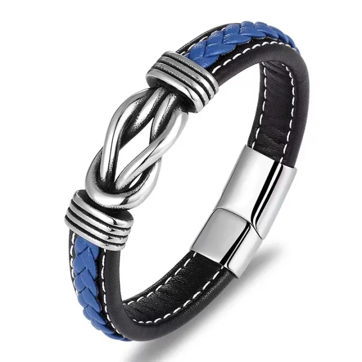 2024%20High%20Quality%20Infinity%20Knot%20Leather%20Wristband%20Bracelet%20Pulsera%20Stainless%20Steel%20Magnetic%20Clasp%20Braided%20Leather%20Bracelet%20For%20Men%20-%20Image%204