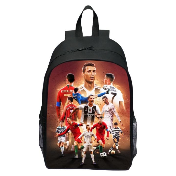New printed football star peripheral school bag Messi C, Rombappe, Neymar student cartoon backpack