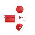 Mini Multi-color Genuine Leather Small Coin Purse Light Top Layer Cowhide Zipper Key Case Solid Color Coin Loose Money Bag. 