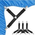 4 Clips Elastic Bed Sheet Clips, Sheet Fasteners for Slip-Resistant Bedding, Sofa Covers and Blankets, Household Tools. 