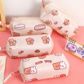 New ummerflower Cute Bear Large Capacity Handle Bag imple Multi-Function Double Pencil Cae Pen Organizer Pouch with Zip for Kid Boy Girl chool Office upplie - pencil bag.