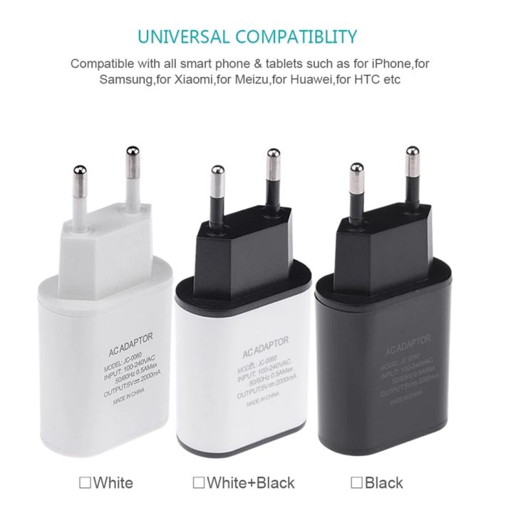 Universal%20Mobile%20Phone%20Charger%205V1A/5V2A%20USB%20Travel%20Charger%20Portable%20Wall%20Charger%20for%20iphone%20samsung%20Adapter%20EU%20Plug%20Black/White%20-%20Image%204
