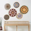 Nordic Rattan Grass Plate Wall Decoration Moroccan Style Straw with Hang Hook Background Living Room Wall Art Home Decor.