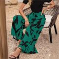 2024 Fashion Print Casual Wide Leg Pant for Women's Trousers Spring Summer High Waist Slim Simple New in Female Pants Pantalon. 