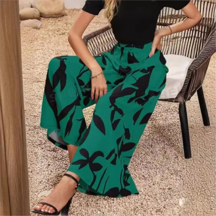 2024%20Fashion%20Print%20Casual%20Wide%20Leg%20Pant%20for%20Women's%20Trousers%20Spring%20Summer%20High%20Waist%20Slim%20Simple%20New%20in%20Female%20Pants%20Pantalon%20-%20Image%203