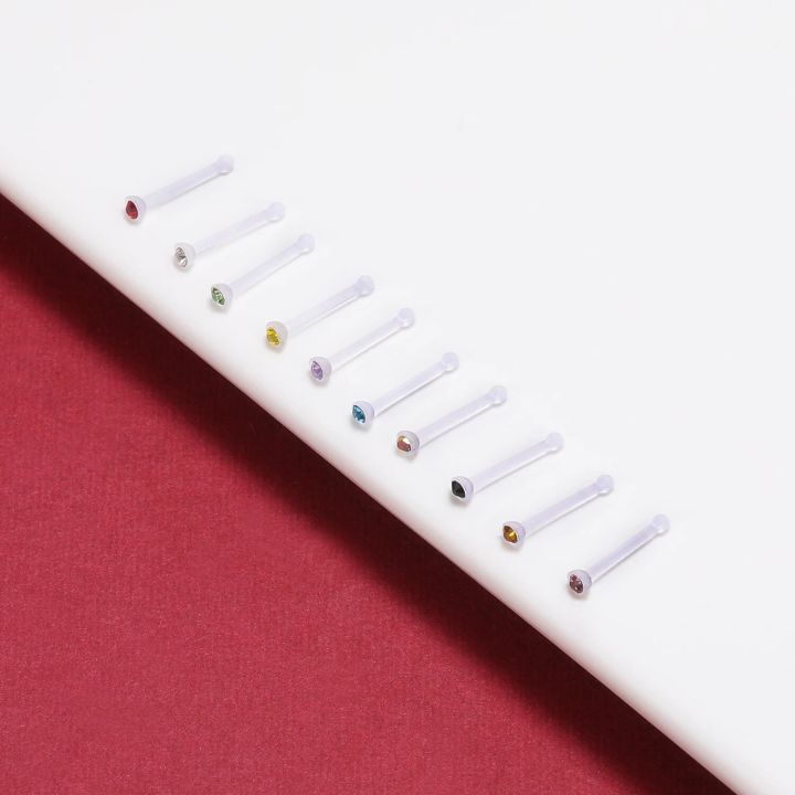 10PCS/Lot%2020g%20CZ%20Crystal%20Nose%20Piercing%20Set%20Acrylic%20Plastic%20Nose%20Studs%20Rings%20Retainer%20Bone%20L%20Shape%20Nose%20Piercing%20Jewelry%20-%20Image%202