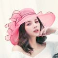 Sun Hat Female Sun Color Hat Sun Protection UV Protection Spring Summer Hat Gauze Cap Beach Hat Organza Black Edge. 