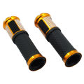 LI 1 Pair Motorcycle Hand Grips CNC Aluminum Soft Rubber Handlebar Grips Throttle Universal 7/8" Left Grip 1" Right Grip. 