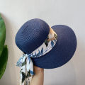 Small fresh bohemian shade sunscreen straw hat women's summer seaside vacation play bow duck tongue equestrian hat.