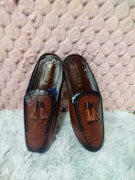 New Fashionabl eHalf Shoe For Men RED AND Black