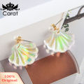 Colorful Resin Mermaid Rainbow Imitation Pearl Women Stud Earrings Gift. 