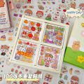 MOMO Sauce Cartoon Handheld Tent Set of 100 Cute Stickers PET Waterproof Transparent Cup Sticker Picture. 