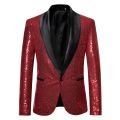 Gold Black Sequin Blazer Men Blue Silver Red Sparkly Glitter DJ Blazer Jacket Wedding Party Dress Suit Stage Clothes for Singers. 