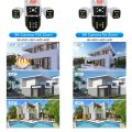 LS VISION 8K 10X Zoom WiFi IP Camera Outdoor Three screen 360° View PTZ Cam AI Tracking CCTV Video Surveillance Security Cameras.