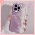 Purple Ribbon Lucky Smiley Face Case For Realme 11 C53 C35 C12 C15 C25 C17 8i 6i 5 9i 5i 7 5s C17 C11 C55 C51 C25s C31 C30 C21 C25Y C20 C21Y C33 C3 3D Wavy Curved Edge Cover.