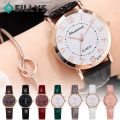 Ladies Women High-End Quartz Watch Female Quartz Business Watch Luxury Wristwatch Ladies Girls Clock Women Pu Leather Wristwatch.