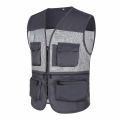 Men's Outdoor Fishnet Sleeveless Mesh Waistcoat Hollow Out Multi Pockets Photography Vest Breath Casual Comfort Workwear Coat. 
