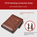 Fashion Men's Leather Wallet RFID Anti Theft Male Business Card Holder Man Money Bag Purse Zipper Wallet for Men. 