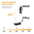 10 Pack 1-1/4 Inch 3D Overlay Soft Close Concealed Hinges Parts for Face Frame Door, Control Closing Speed,105° Open Angle.