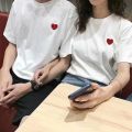 summer new love embroidery t-shirt couple vintage tshirt short sleeve streetwear black tee shirt clothes top aesthetics size y2k. 