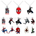 Cross-border Spider-Man Marvel peripheral necklace Acrylic heat shrinkable sheet epoxy pendant with chain jewelry. 