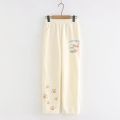 New Girls' High Waist Cat Printed Pocket Sweatpants Color-Beige.