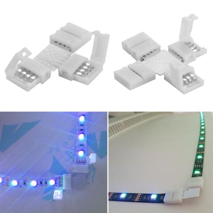 1 Pc 4pin Led Strip Connector L T Cross Shape Corner Connector For Rgb