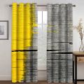 3D Printing Custom Yellow Personality Living Room Bedroom Shading Blackout Window Curtain Home Decoration Adult Decorative. 